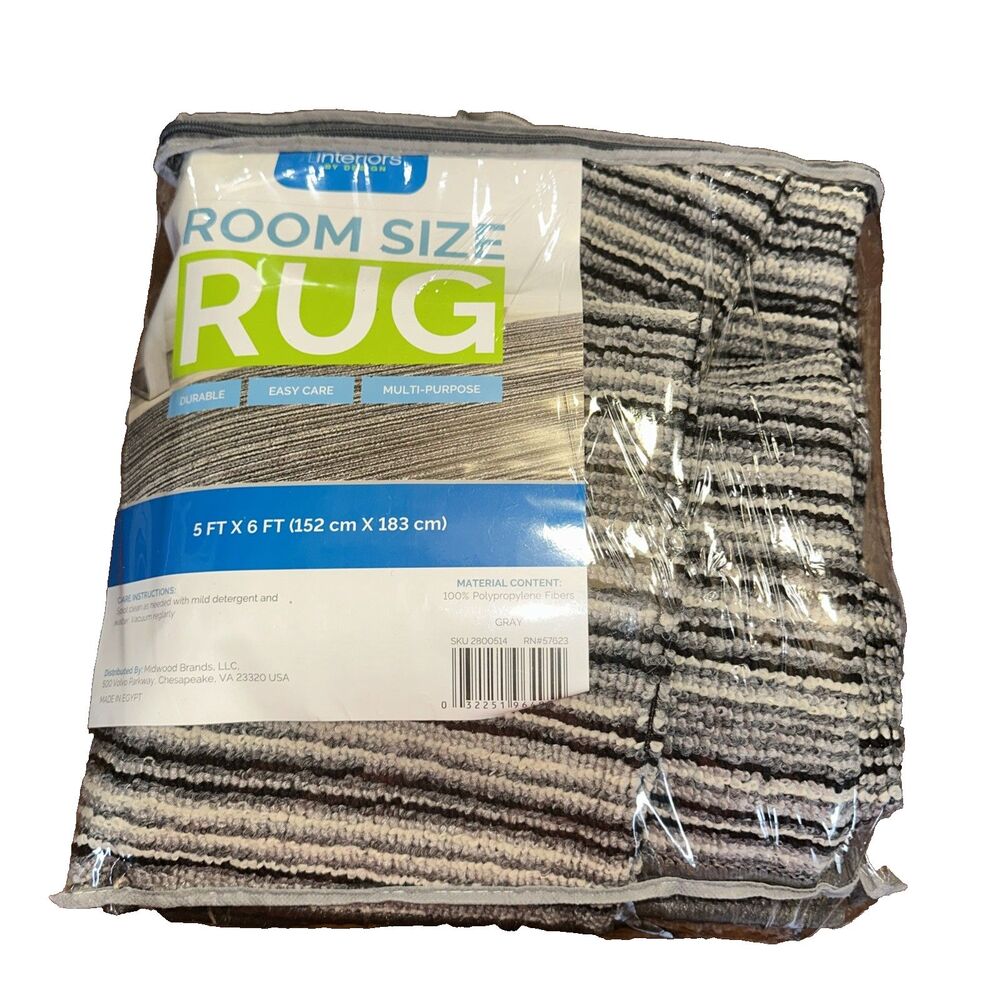 New Interiors By Design 5x6 Feet Multicolor Striped Area Rug in New Condition